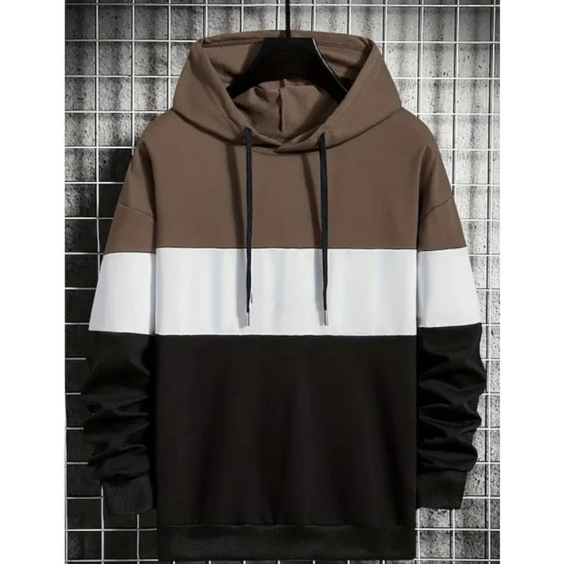 Men's Hoodies Fashion 3D Color Block Print Sweatshirts For Men Casual Simple Style Oversized Pullover Autumn and Winter Clothing - Image 2
